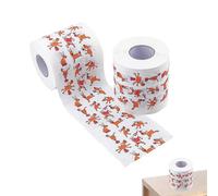 Papier de soie de Noël pour salle de bain, décorations de Noël, papier toilette amusant - Serviettes en papier avec motif de rennes de Noël