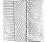 Papier de soie, motif argenté, paquet de 6 feuilles de 50 x 70 cm