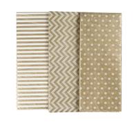 Papier de soie, motif doré, paquet de 6 feuilles de 50 x 70 cm