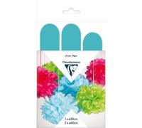 PAPIER DE SOIE, Set de 3 pompons à suspendre Ø30x1 et Ø40x2 - Bleu ciel