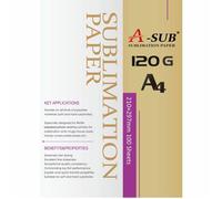 Papier de sublimation A4, 210x297 mm, 100 feuilles, 120 g/m², Compatible avec les imprimantes à sublimation EPSON, SAWGRASS, RICOH