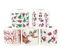Papier de toilette de Noël, 5pcs Rouleau de papier toilette de Noël - Papier de toilette drôle, cadeaux de bâillon amusants, papier toilette de nouveauté, rôti de papier toilette de vacances, blagues