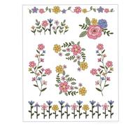 Papier de transfert pour broderie florale - Matériaux épais - Pochoir pour chapeaux, sacs et t-shirts - Papier de transfert