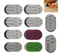 Papier de Verre 75 mm, 50 Pièces Papier a Poncer pour Disque Poncage, 600/800/1000/1200/1500/2000/2500/3000/4000/5000 Disques de Ponçage pour Métal, Meulage, Bois, Polissage Miroir
