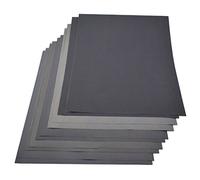 Papier de Verre Abrasif, 230 x 280 mm, Carbure de Silicium, Grains Mixtes 800/1000/1200/1500/2000, Papier Imperméable à Sec/Humide, Lot de 10 Feuilles