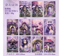 Papier Décoratif Fait À La Main Sur Le Thème Du Château Repldegraded,Matériel De Scrapbooking Pour Bricolage,Journal Intime,Album,Papier De Fond,30 Pièces Par Paquet - Type A