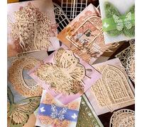 Papier Découpé en Dentelle Creuse 52 Pièces Papier de Scrapbooking Vintage Découpé en Dentelle Creuse pour Scrap Booking Deco de DIY Album Photo
