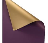 Papier d'emballage anniversaire fleurs, Papier cadeau fleuri multicolore 60 cm x, lot de 10(Deep purple)