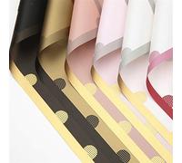 Papier d'emballage cadeau multicolore 20pcs Korean Flowers Dot Print PP Plastic Gift Wrapping Paper Multicolor(6)