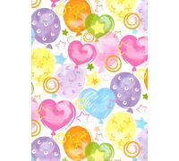 Papier D'emballage Cadeau Set 5 Feuilles Format 90 X 65 Cm Papier Fsc Emballage Sans Plastique Dessin Ballons (119)