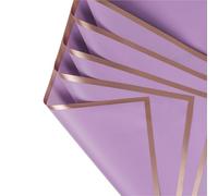 Papier d'emballage de fleurs avec bords dorés, 20 feuilles, emballage de Bouquet étanche, idéal for les mariages et les anniversaires à faire soi-même Pour Mariage(Purple)