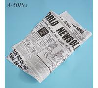 Papier D'emballage De Graisse Imprimé Journal De Dessin Animé 50 Pièces/Lot, Cire, Pain Sandwich Frites, Papier D'huile Alimentaire, Outils De Cuisson