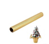 Papier d'emballage floral pour décoration de pot de fleurs de Noël, 9,1 m, rouge et doré métallisé, matériau en feuille d'aluminium, design festif pour les vacances et la décoration saisonnière (doré)