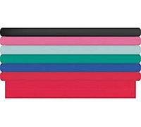 Papier d'emballage kraft assorti, 500 x 50 cm, boîte de 50 rol, noir, fuchsia, aqua, rouge, bleu en vert