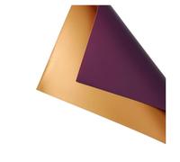 Papier d'emballage pour bouquets de fleurs, Papier cadeau imperméable double face imprimé métallisé à fleurs multicolore 58 x cm, lot de 20(Dark Purple)