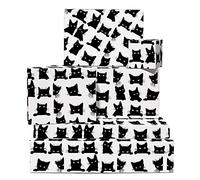 Papier d'emballage pour chat - Chat noir - Écologique - 6 feuilles de papier cadeau - Pour maman chat, parent à fourrure - Livré avec autocollants - Central 23