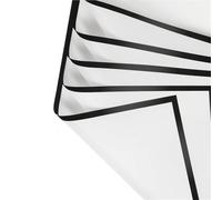 Papier d'emballage pour fleurs, Papier d'emballage floral, paquet de 20, bord doré, imperméable, multicolore, cadeau d'anniversaire mariage à faire soi-même(White)