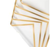 Papier d'emballage pour fleurs, Papier d'emballage floral, paquet de 20, bord doré, imperméable, multicolore, cadeau d'anniversaire mariage à faire soi-même(Transparent)