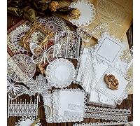 Papier Dentelle Deco, 40 Pcs Papier Dentelle Scrapbooking, Papier Décoratif Ajouré, Papier Découpé en Dentelle Creuse, Motif Papillon et Fleur, pour Cartes de Vœux DIY, Albums Photo, Scrapbooking