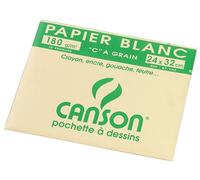 Pochette CansonPapier àDessin Blanc "C" àGrain 24X32Cm 12 Feuilles 180g/m²