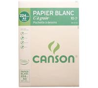 Canson - Papier à dessin - A3 - 29,7 x 42 cm - Blanc - 224g - 10 feuilles