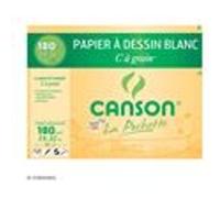 Canson Papier dessin C à grain 24 x 32 cm 180 g/m² Blanc – Pochette 12 feuilles