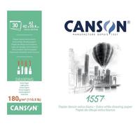 Papier dessin - CANSON - 1557 - A2 - 180g/m² - Extra blanc - Grain léger