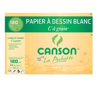 Papier dessin - CANSON - C à grain - 21 x 29,7 cm - 180g - 12 feuilles - Blanc