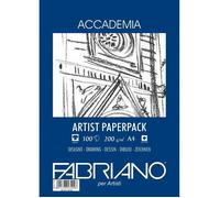 Fabriano – Papier artistique Accademia – 100 feuilles, 200 gsm, blanc, 21x29,7x0,5 cm