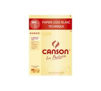 Canson Papier à dessin technique 200037103 – 10 feuilles 160 g lisse A3 blanc