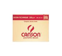 Canson – Pochette papier dessin technique 12 feuilles 24 x 32 cm 200 g/m²