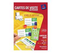 AVERY - Pochette de 80 cartes de visite à bords lisses (260g/m²). Personnalisables et imprimables. Format 85 x 54 mm. Impression jet d'encre.