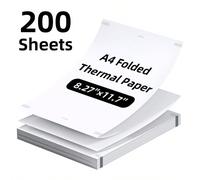Papier d'impression thermique pliable A4, papier thermique sans encre séchage rapide 210x297mm, impression continue avec marquage noir, facile à déchirer, polyvalent pour l'impression de devoirs d'étu