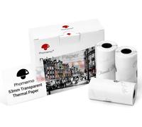 Papier d'imprimante Transparent 53 mm Compatible avec M02,M02S,M02Pro,M03,M03AS,M04S,M04AS Mini Imprimantes,3 Rouleaux de Papier Transparent Thermique Auto-Adhésif,53 mmx3,5 m