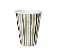 Papier Duni Bekers Stripes Black And Gold 24 Cl 10 Stuks
