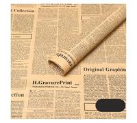 papier emballage 20 feuilles de papier journal fin vintage anglais - Doublure d'emballage for bouquets floraux, travaux manuels et œuvres d'art(04- Brown-black word)