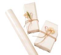 Papier Emballage Blanc Mat - 43 cm x 10 m Double Face Couleur Unie Nacré Beige Papier Lustré Pour Mariage, Anniversaire, Fête Prénatale, Fête et Décoration de Festival