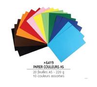 Papier épais coloré - MegaCrea DIY - A5 - 220 grs - 10 couleurs - Multicolore