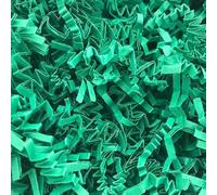 Papier frisé de calage "Fluffy" - Fibre biodégradable pour emballage cadeau - 25 couleurs - Papier recyclé antistatique - Pour paniers gourmands, colis, coffrets - Made in Europe (Vert, 1KG)