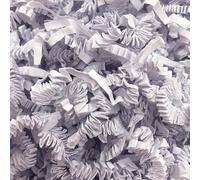 Papier frisé de calage "Fluffy" - Fibre biodégradable pour emballage cadeau - 25 couleurs - Papier recyclé antistatique - Pour paniers gourmands, colis, coffrets - Made in Europe (Blanc, 2.5KG)