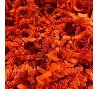 Papier frisé de calage "Fluffy" - Fibre biodégradable pour emballage cadeau - 25 couleurs - Papier recyclé antistatique - Pour paniers gourmands, colis, coffrets - Made in Europe (Orange, 2.5KG)