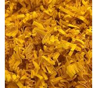 Papier frisé de calage "Fluffy" - Fibre biodégradable pour emballage cadeau - 25 couleurs - Papier recyclé antistatique - Pour paniers gourmands, colis, coffrets - Made in Europe (Jaune, 1KG)