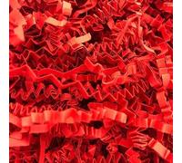 Papier frisé de calage "Fluffy" - Fibre biodégradable pour emballage cadeau - 25 couleurs - Papier recyclé antistatique - Pour paniers gourmands, colis, coffrets - Made in Europe (Rouge Vif, 2.5KG)