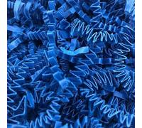 Papier frisé de calage "Fluffy" - Fibre biodégradable pour emballage cadeau - 25 couleurs - Papier recyclé antistatique - Pour paniers gourmands, colis, coffrets - Made in Europe (Bleu, 2.5KG)