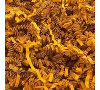 Papier frisé de calage "Fluffy" - Fibre biodégradable pour emballage cadeau - 25 couleurs - Papier recyclé antistatique - Pour paniers gourmands, colis, coffrets - Made in Europe (Cognac, 1KG)