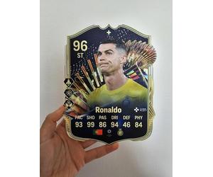 Papier FUT Cristiano Ronaldo TOTS 96 EA FC 24 Ultimate Team imprimé sur un matériau rigide moulé MDF 5 mm - Carte FUT Personnalisée Football - Sign - 21 x 15 cm
