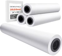 Papier grand format SucceBuy, 24 pouces x 150 pieds de papier pour traceur, 4 rouleaux de CAD-Bond avec noyau de 2 pouces, 20 rouleaux de papier LB-Bond, idéal pour les dessins CAD, les plans techniqu