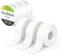 Papier Impression d'Etiquettes,Papier Thermique Imperméable et Résistant à l'Huile,Papier Impression d'Etiquettes pour le Bureau et Maison,3 Rouleaux/Boîte,14x30mm,pour PR2003