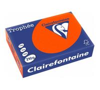 Papier Imprimante - CLAIREFONTAINE - Ramette 250 Feuilles - 210g - A4 - Rouge Cardinal