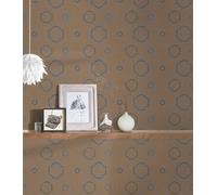 Papier Peint Géométrique Ethnic Origin Papier peint intissé 10.05 m x 0.53 m Orange Bleu Brun Fabriqué en Allemagne par A.S. Création 371773 37177-3